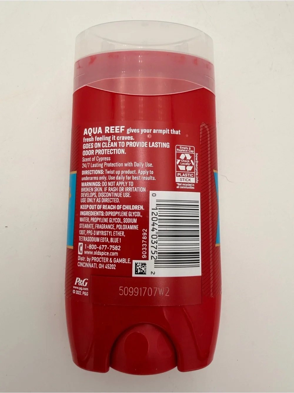 Old Spice Aqua Reef Cypress Scent Deodorant Stick - 3.0 oz.